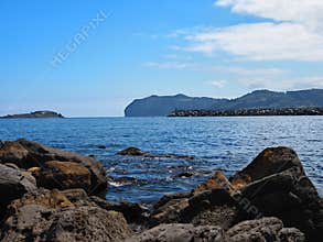 Landscape from the coast over the sea