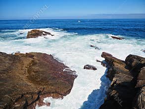 Landscape of the coast over the sea and cliffs of the Basque Country