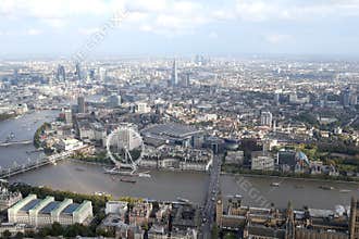 London city skyline view from above