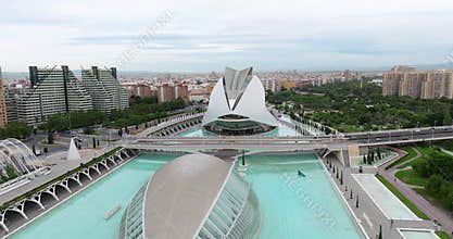 Aerial view of the City of Arts and Sciences in Valencia Spain