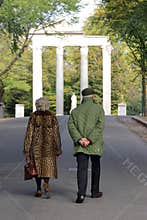 Elderly couple in the park