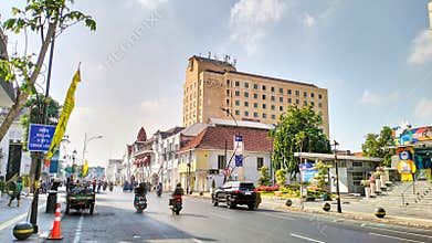 Surabaya, Indonesia. 2024, 8 September :The streets of Surabaya’s Old Town