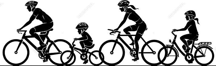 Family Fun Riding Bicycle
