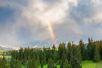 Rainbow in the mountains