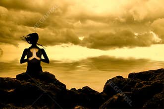 Person sitting yoga
