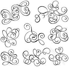 Scroll, cartouche, decor, vector