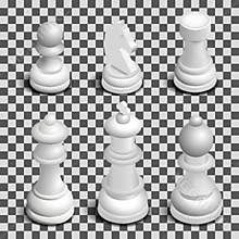 Chess figures isometric, vector illustration.