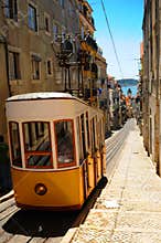 Yellow tram Lisbon