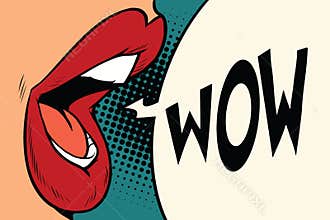 Pop art mouth wow