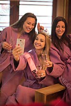 Girls doing Selfy on bachelorette party