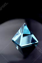Blue aquamarine crystal pyramid