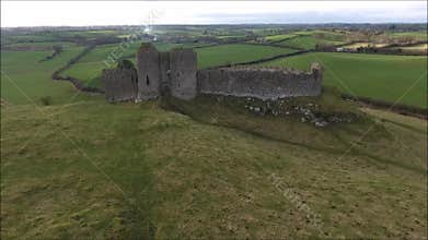 Aerial view. Roche castle. Dundalk. Ireland