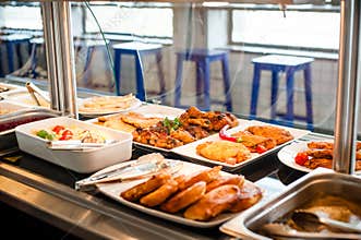 Food exposition lunch time