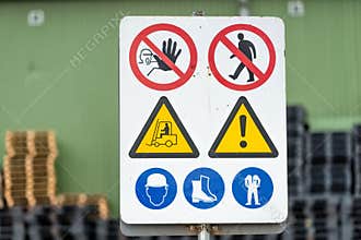 Signs warn of job security.
