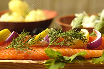 Salmon Dish with Boiled Potatoes