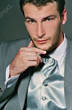 Thoughtful young businessman