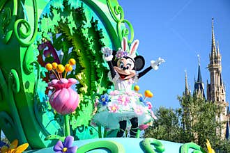 CHIBA, JAPAN: Tokyo Disneyland easter daytime parade Urayasu, Japan