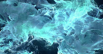 Motion Background VJ Loop - Cyan Greenish Blue Particles 4k