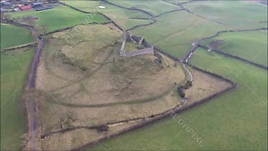 Aerial view. Roche castle. Dundalk. Ireland