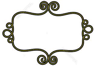 Curly Yellow Black frame border