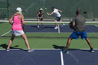 Pickleball - Mixed Doubles Action