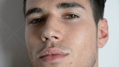 Handsome male model with sad expression