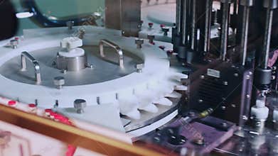 Pharmaceutical manufacturing line. Pharmaceutical industry. Pharmacy production