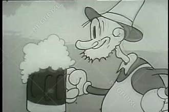 Thirsty farmer drinking beer