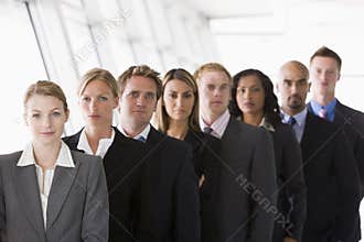 Group of office workers lined up