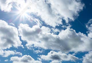 Clouds blue sky and sunshine