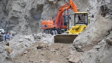 Video of an excavator releasing an affected area