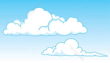 Two cumulus clouds