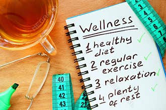 Notepad with Wellness concept