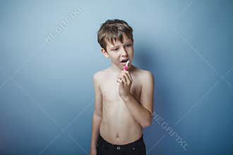 Teenage boy about ten years old European