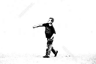 Boy playing baseball