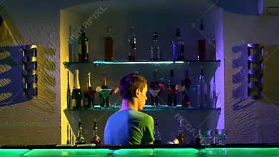 Professional bartender making cool, amazing tricks