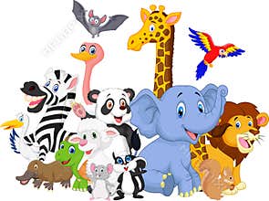 Cartoon wild animals background