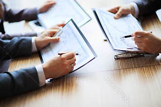 Banking business or financial analyst desktop accounting charts