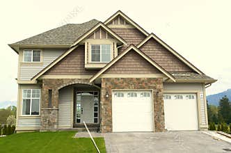 New Home House Front Garage
