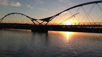 Sunset Tempe Town Lake, near Phoenix,AZ,USA