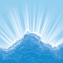 Sunbeam behind clouds