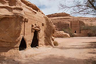 Nabatean tombs in Madaîn Saleh archeological site, Saudi Arabia
