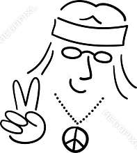 Cartoon Hippie Peace Dude/ai