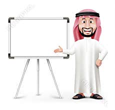 3D Handsome Saudi Arab Man in Traditional Dress