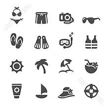 Travel and summer beach icon set 3, vector eps10