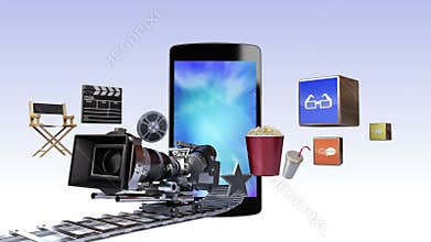 Smart Phone, contents for entertainment and movie concept