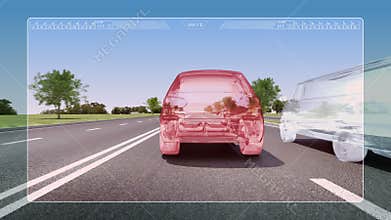 Automobile Technology. Road Lane alert .automotive