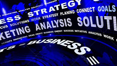 Rotating Business Oriented Blue Words