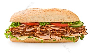 Large whole grain turkey sandwich
