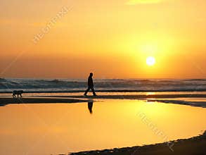 Dog Walker Sunrise